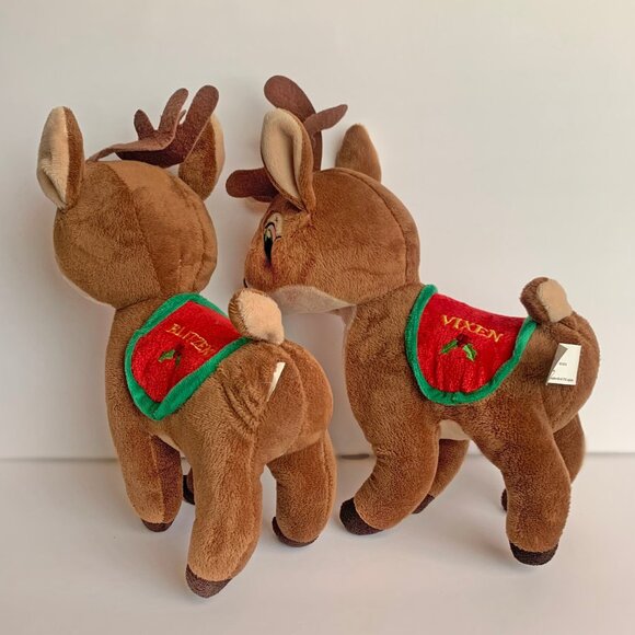Kellytoy Reindeer Blitzen and  Vixen Lot of 2 Christmas Toys 12” - Picture 8 of 9
